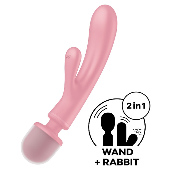 Satisfyer Triple Lover - Δονητής Μασάζ Ροζ 9.5εκ