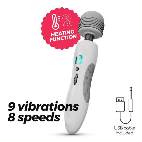 Harlequin Body Wand - Δονητής Λευκός-Γκρι 27εκ